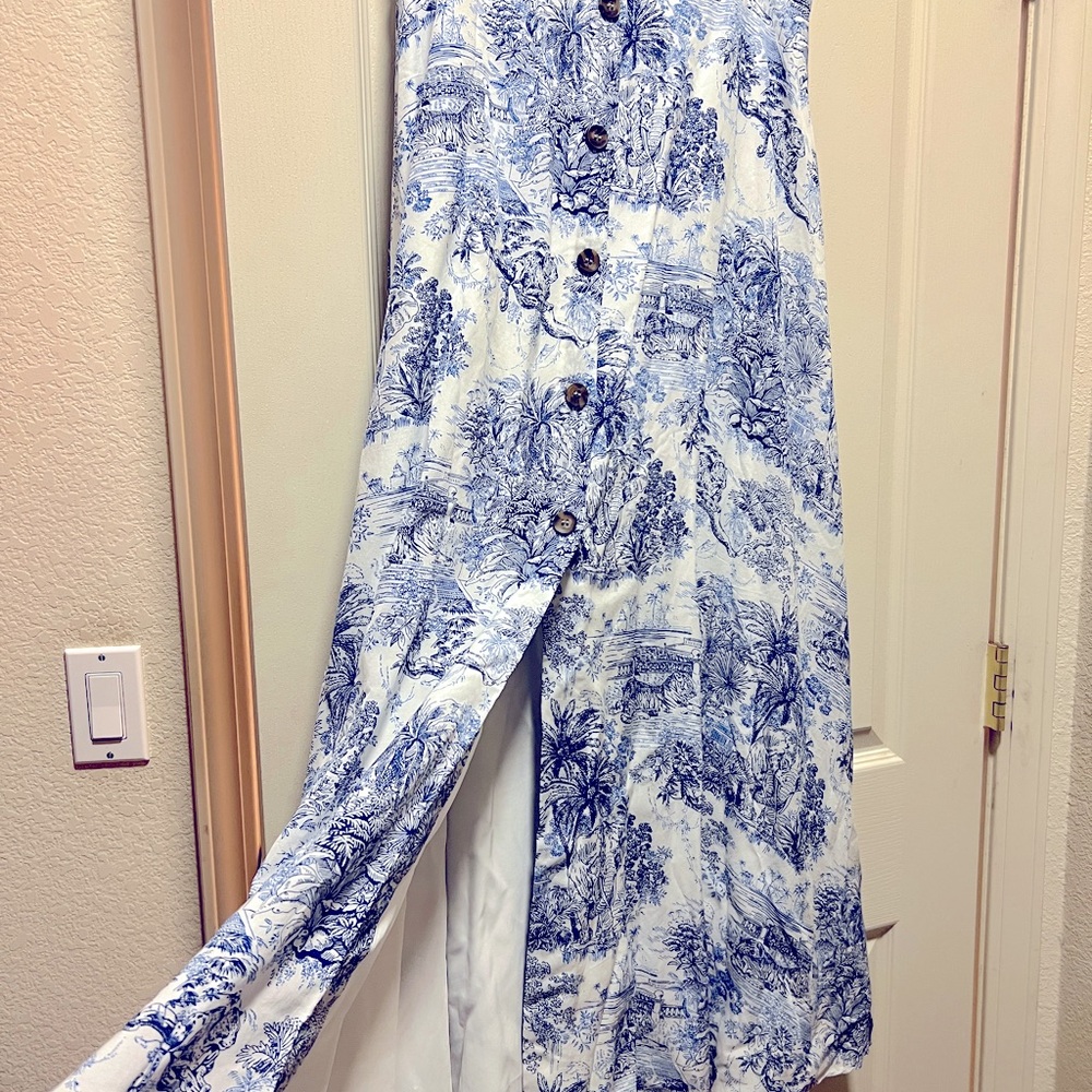 H+M Safari vintage animal print button up skirt